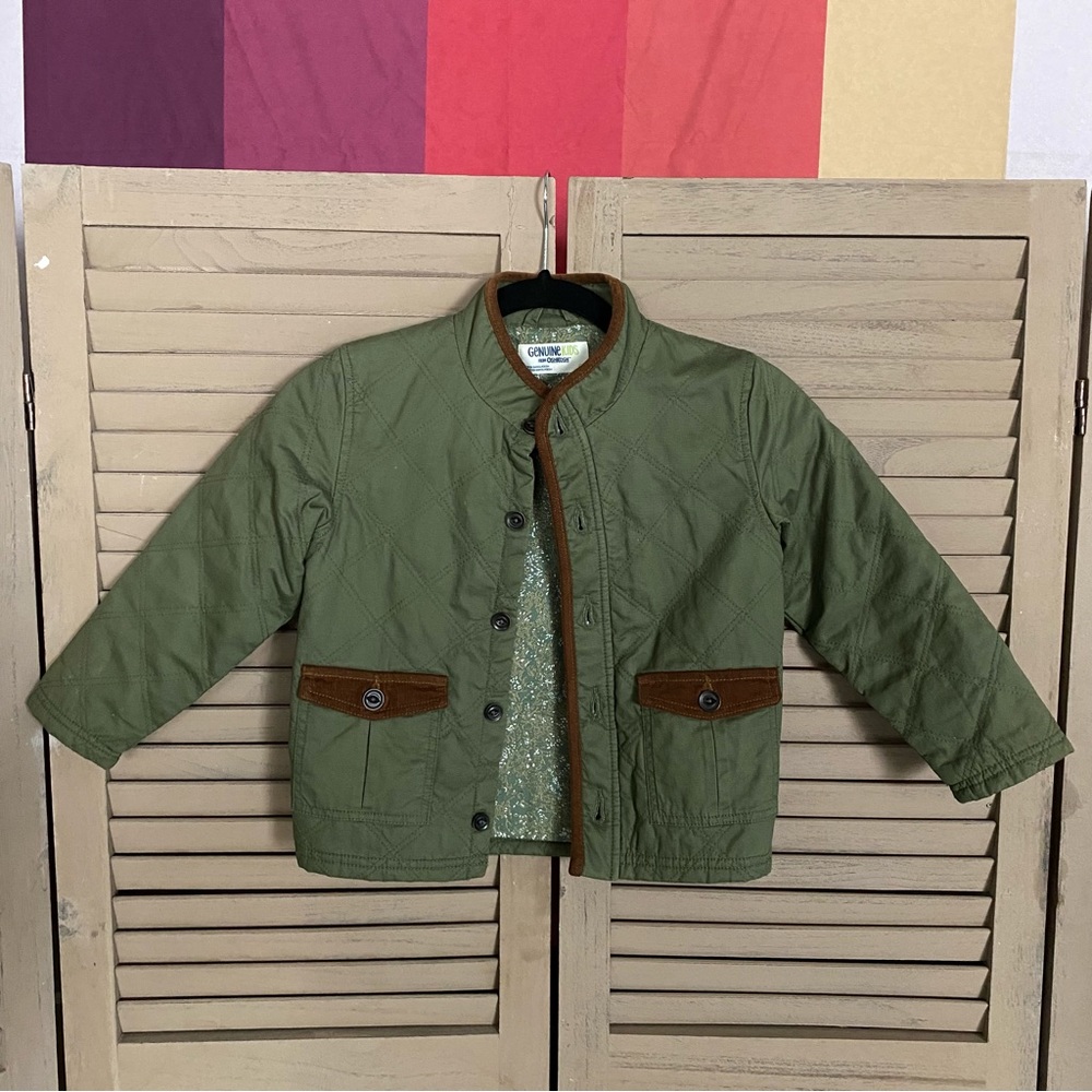 OshKosh’s Genuine Boys’ 5T Green Peacoat w/ Floral Lining